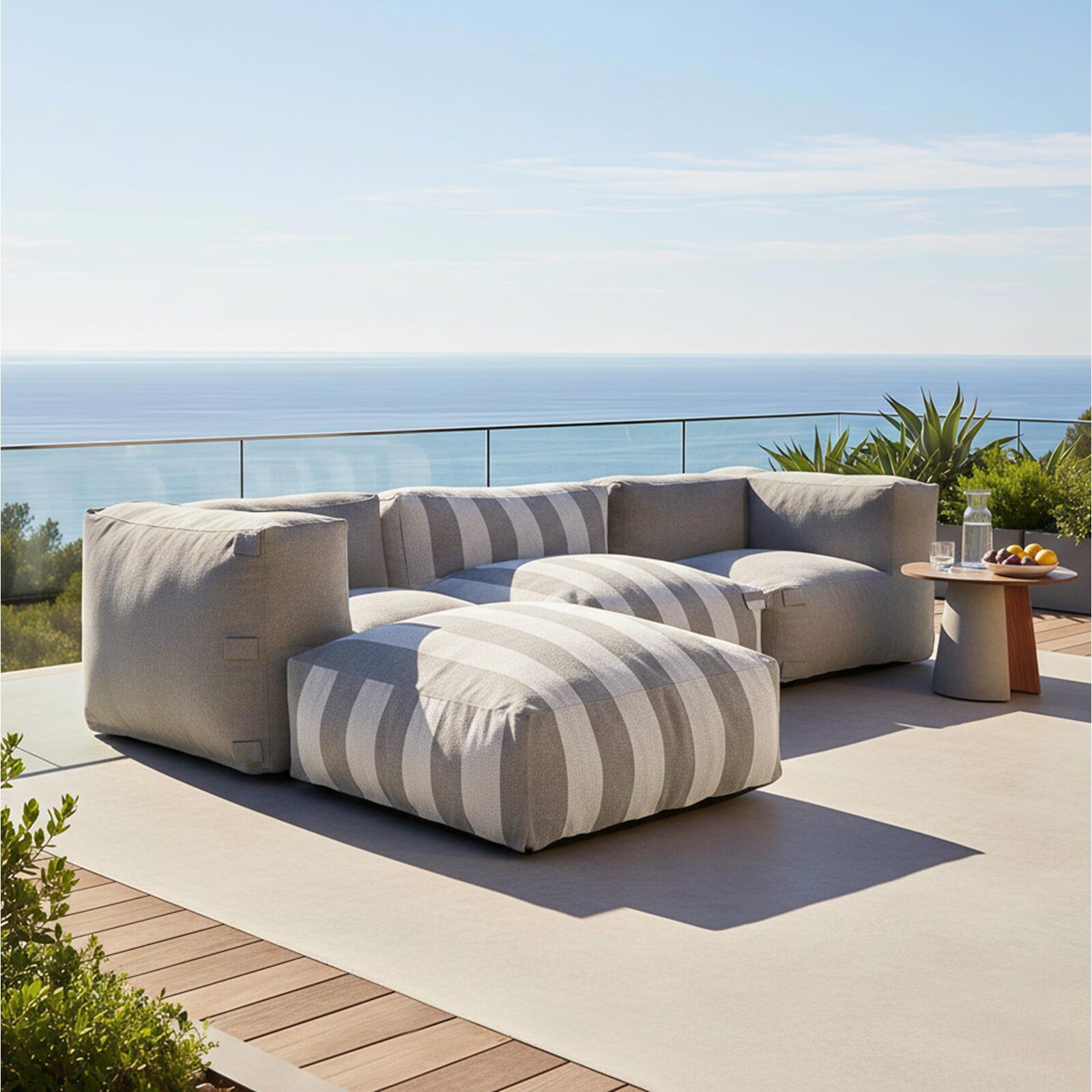 Sillón esquinero para sofá modular de exterior
