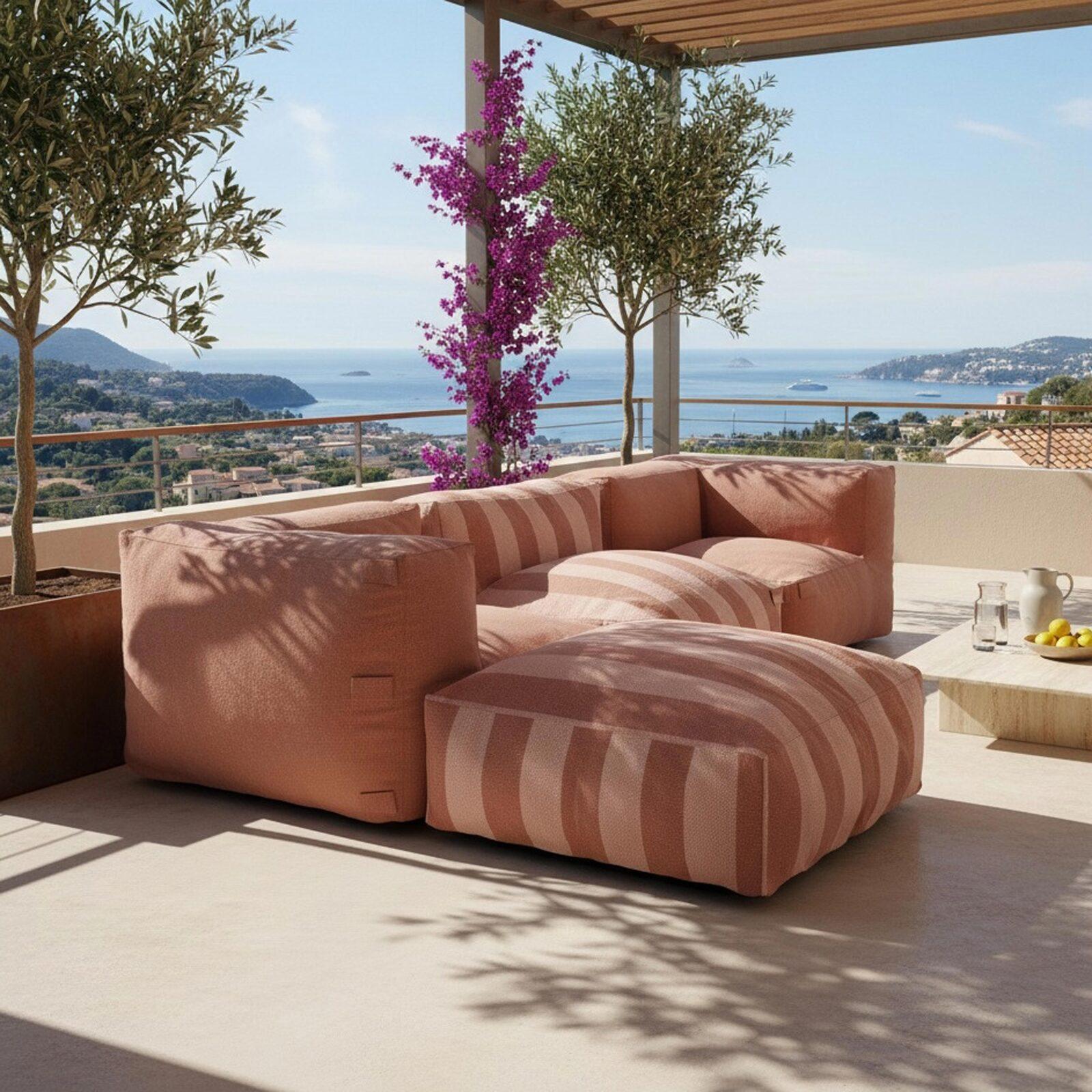 Sillón esquinero para sofá modular de exterior