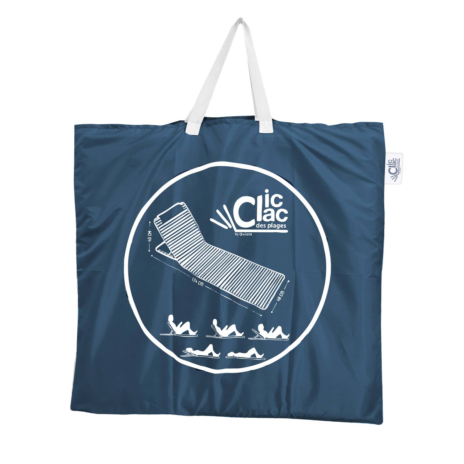 Lote de 2 tumbonas de playa plegables a rayas reclinables 5 posiciones