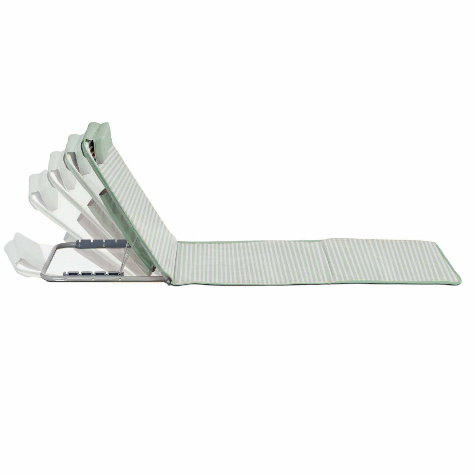 Lote de 2 tumbonas de playa plegables a rayas reclinables 5 posiciones