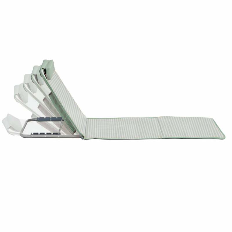 Lote de 2 tumbonas de playa plegables a rayas reclinables 5 posiciones (2/7)