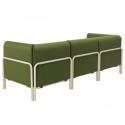 Sofá modular de exterior para 3 personas con 1 sillón y 2 sillones esquineros