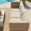 Sofá modular de exterior para 3 personas con 1 sillón y 2 sillones esquineros