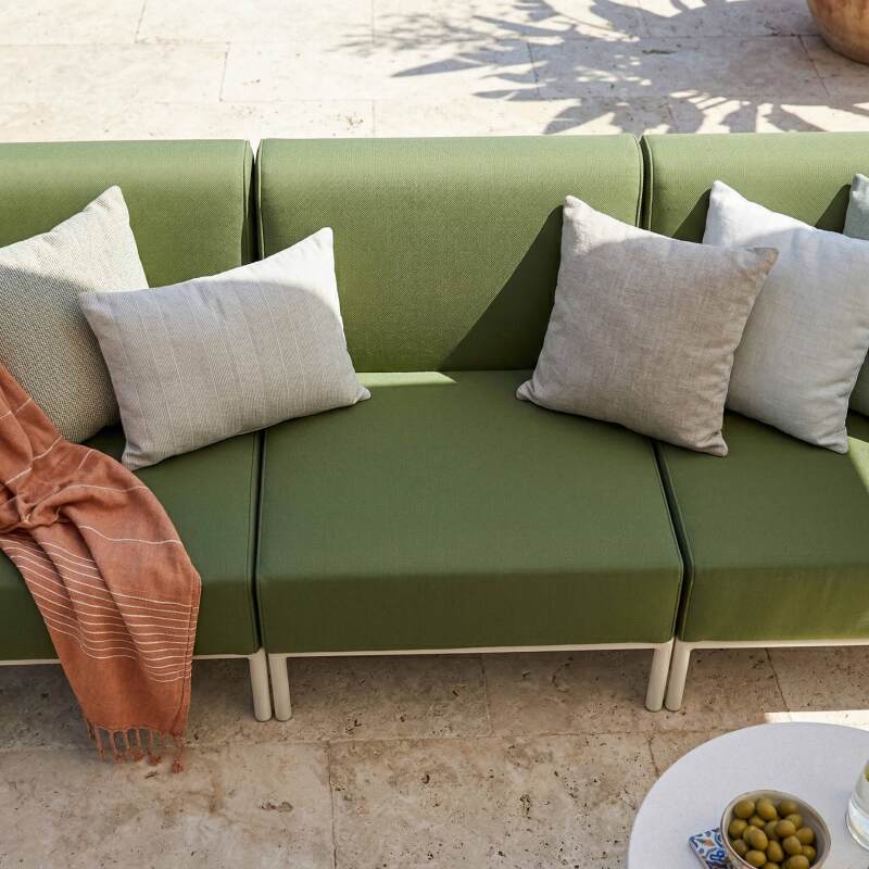 Sofá modular de exterior para 3 personas con 1 sillón y 2 sillones esquineros (2/7)