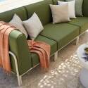Sofá modular de exterior para 3 personas con 1 sillón y 2 sillones esquineros