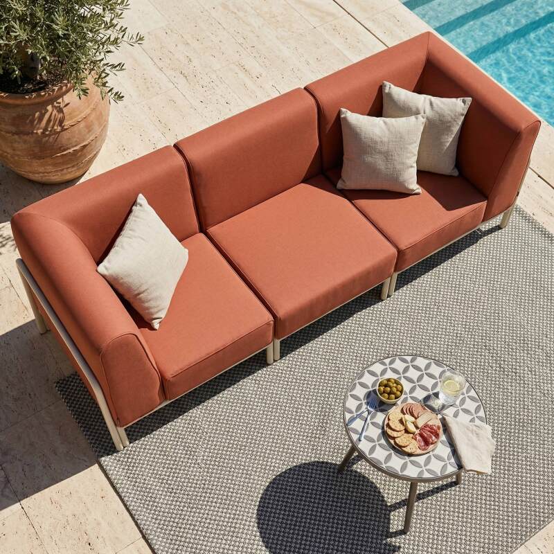 Sofá modular de exterior para 3 personas con 1 sillón y 2 sillones esquineros (2/7)