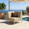 Sofá modular de exterior para 3 personas con 1 sillón y 2 sillones esquineros
