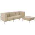 Sofá modular de exterior para 4 personas con 1 sillón, 2 sillones esquineros y 1 puf