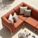 Sofá modular de exterior para 4 personas con 1 sillón, 2 sillones esquineros y 1 puf