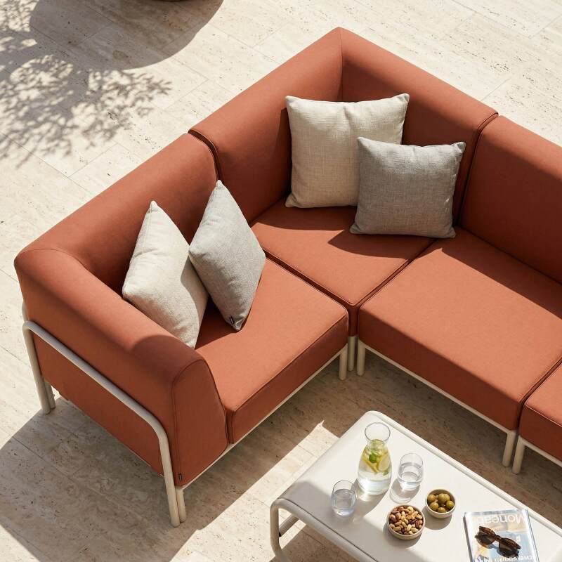 Sofá modular de exterior para 4 personas con 1 sillón, 2 sillones esquineros y 1 puf (3/7)