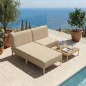 Sofá modular de exterior para 2 personas con 1 sillón y 1 chaise longue