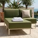 Sofá modular de exterior para 2 personas con 1 sillón y 1 chaise longue