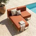 Sofá modular de exterior para 2 personas con 1 sillón y 1 chaise longue