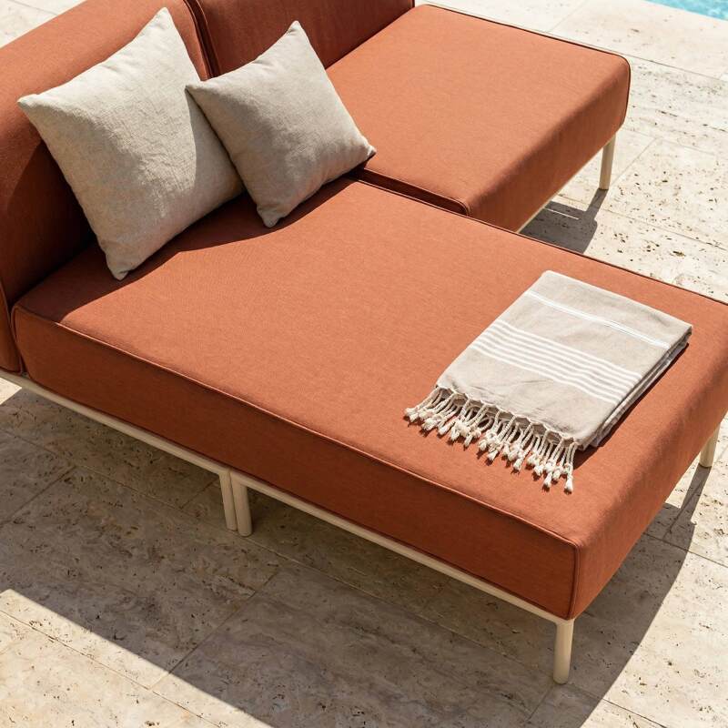 Sofá modular de exterior para 2 personas con 1 sillón y 1 chaise longue (3/7)