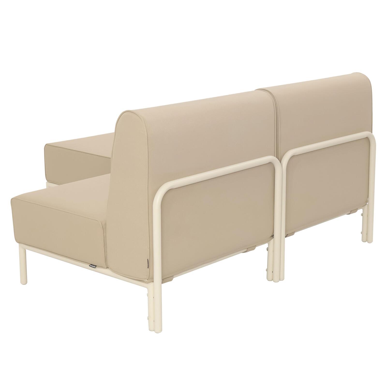 Sofá modular de exterior para 2 personas con 1 sillón y 1 chaise longue