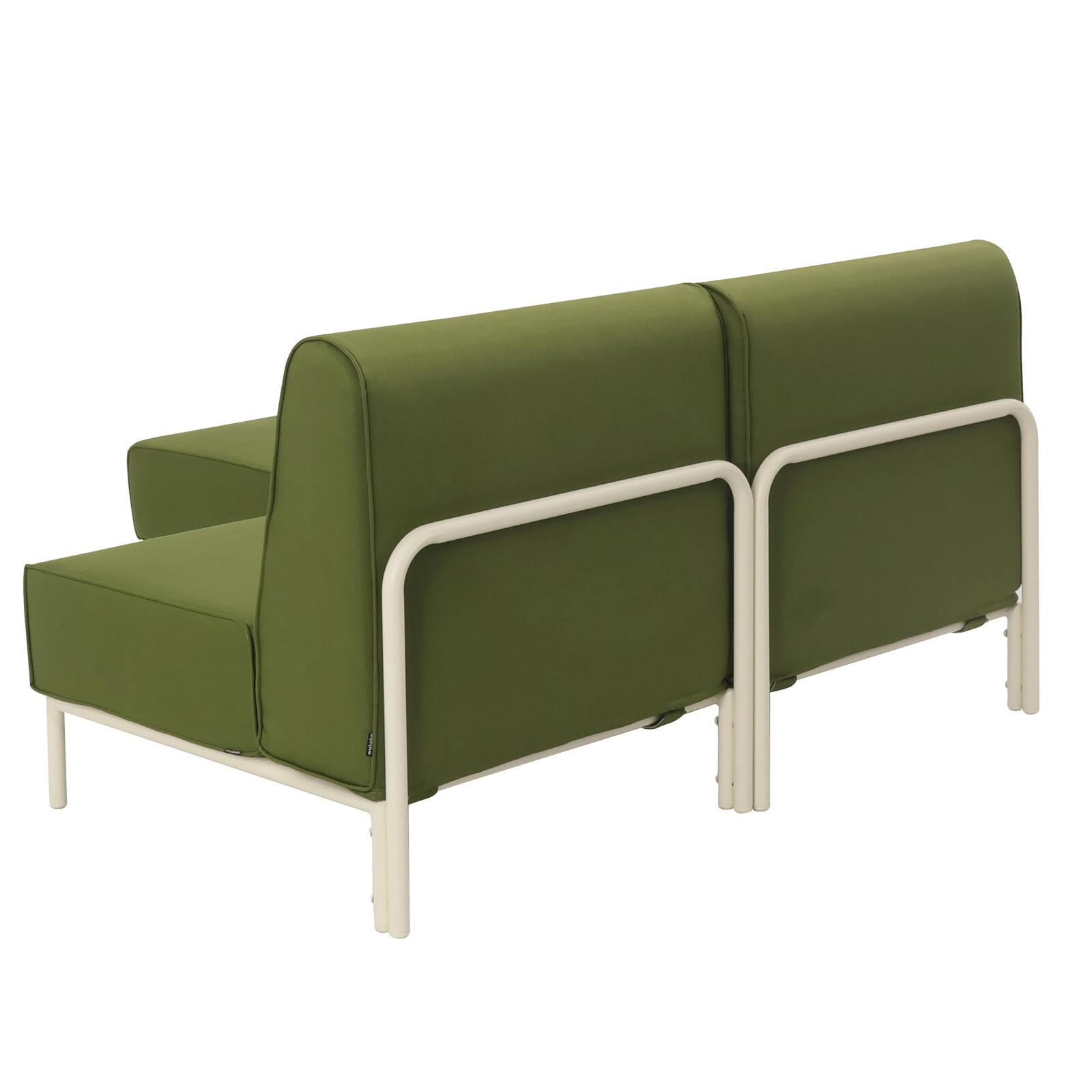 Sofá modular de exterior para 2 personas con 1 sillón y 1 chaise longue
