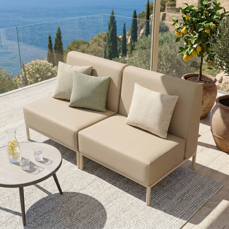 Sofá modular de exterior para 2 personas con 2 sillones (3/7)