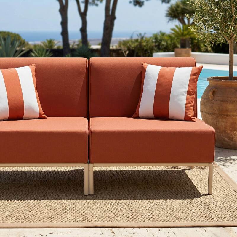 Sofá modular de exterior para 2 personas con 2 sillones (2/7)