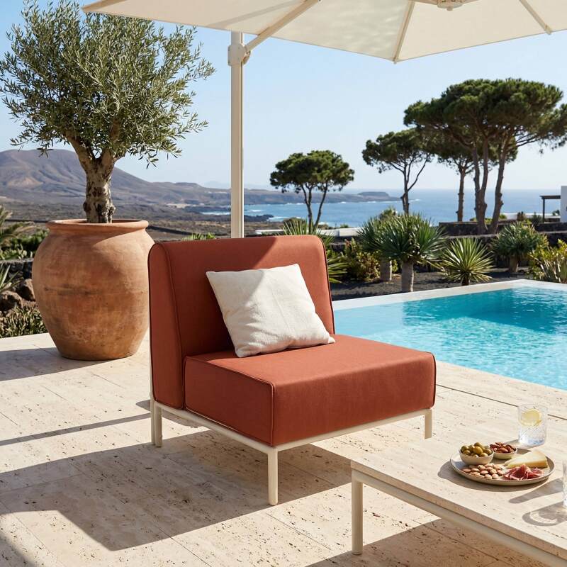 Sofá modular de exterior para 2 personas con 2 sillones (6/7)