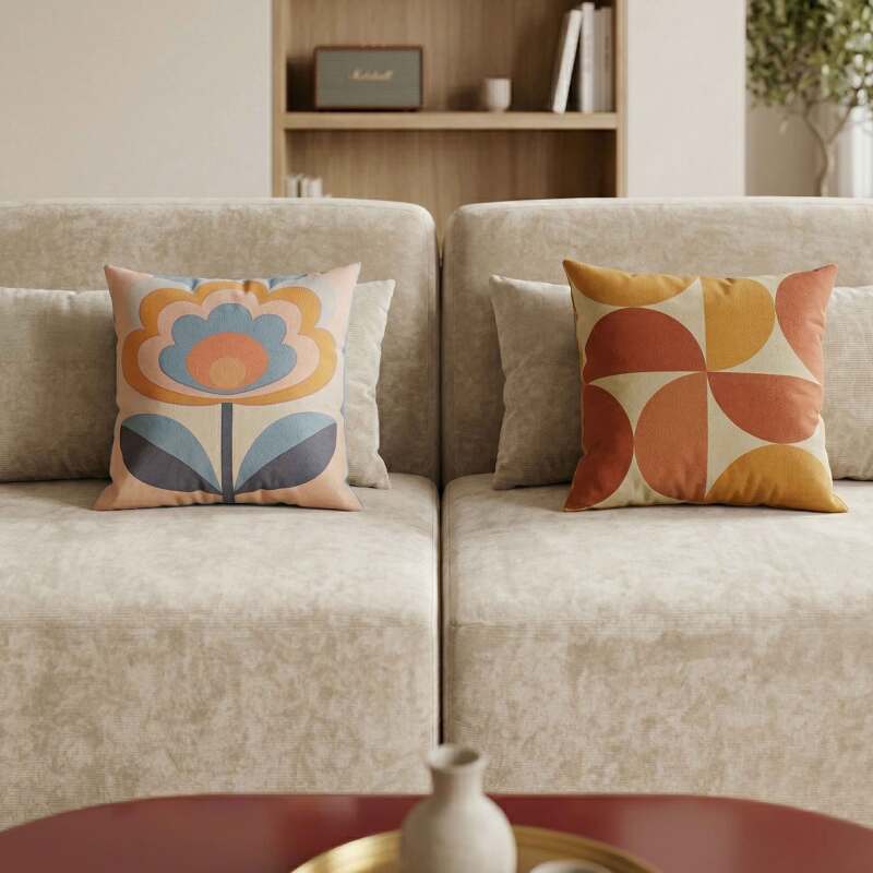 Sofá modular de 2 plazas de tela con cojines (3/8)