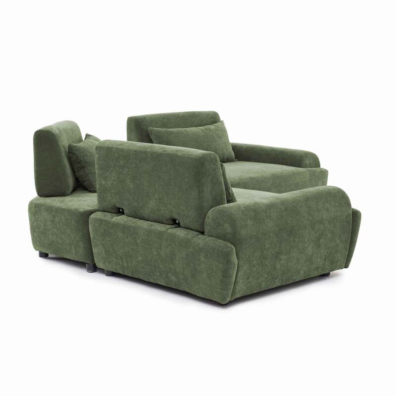 Sofá modular esquinero de 3 plazas de tela con cojines (5/8)