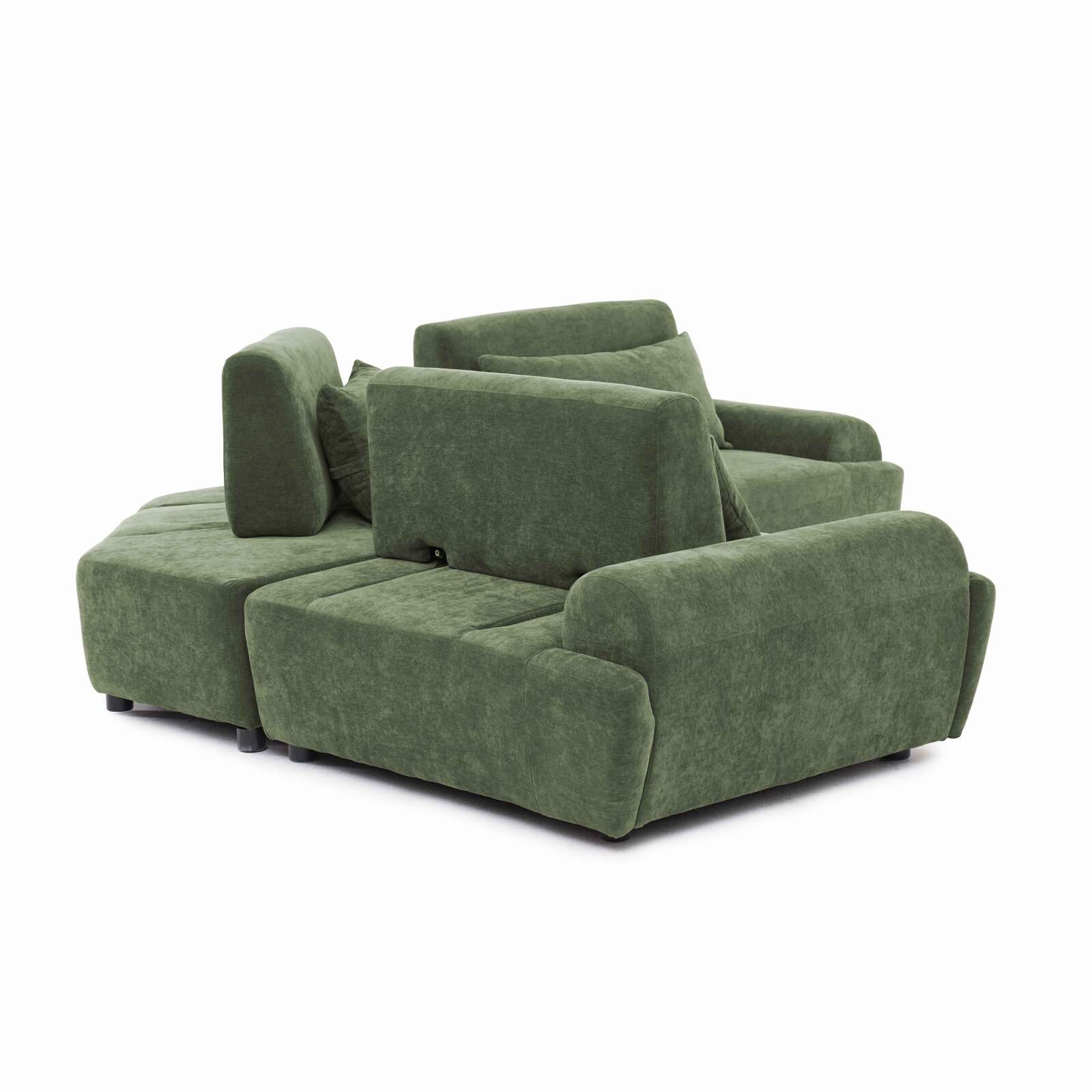 Sofá modular esquinero de 3 plazas de tela con cojines