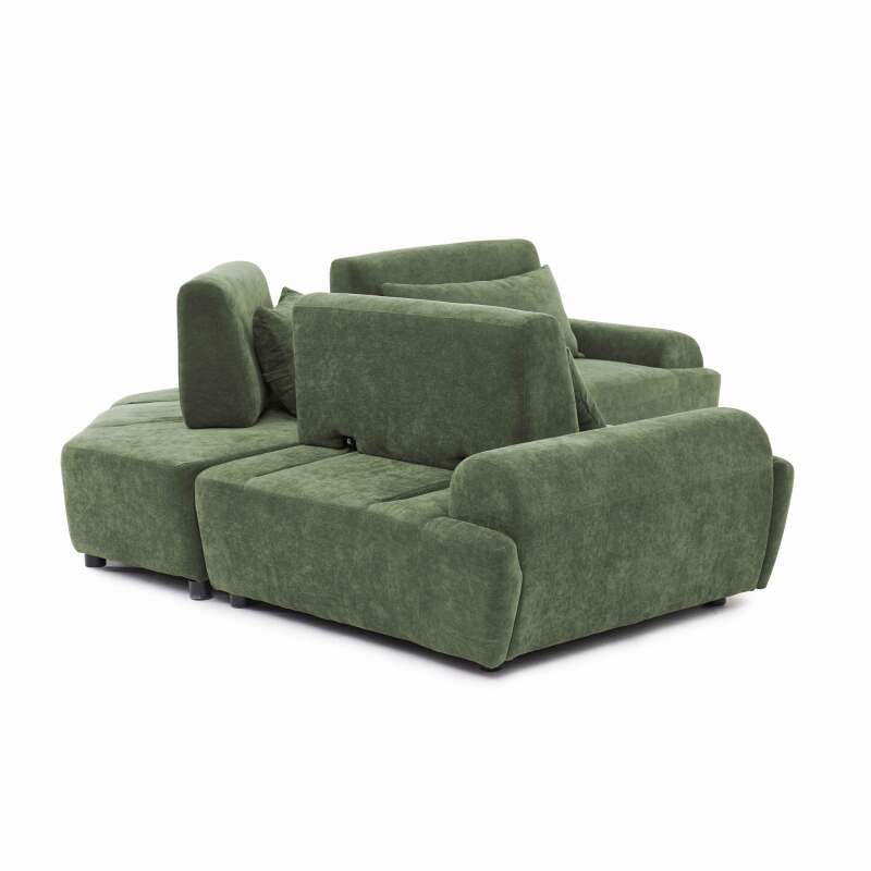 Sofá modular esquinero de 3 plazas de tela con cojines (6/8)