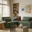 Sofá modular esquinero de 3 plazas de tela con cojines