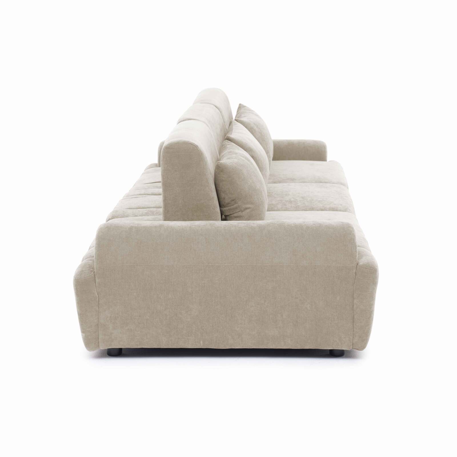 Sofá modular de 3 plazas de tela con cojines
