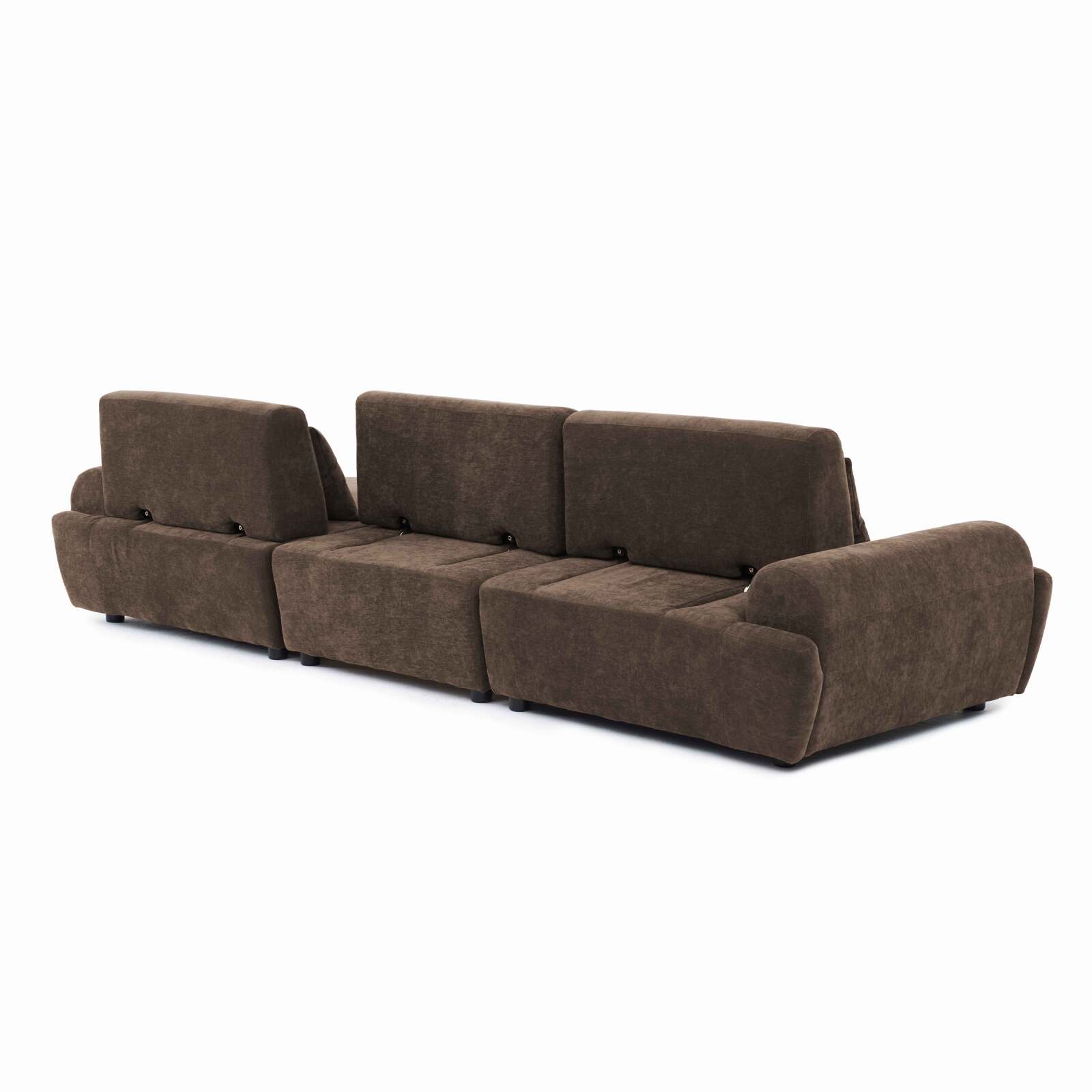 Sofá modular de 3 plazas de tela con cojines