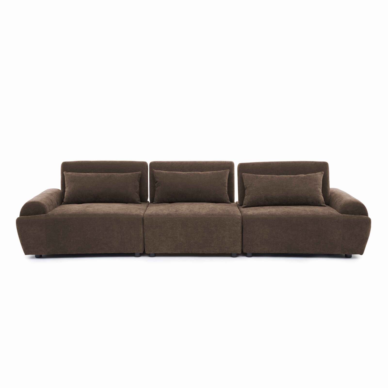 Sofá modular de 3 plazas de tela con cojines