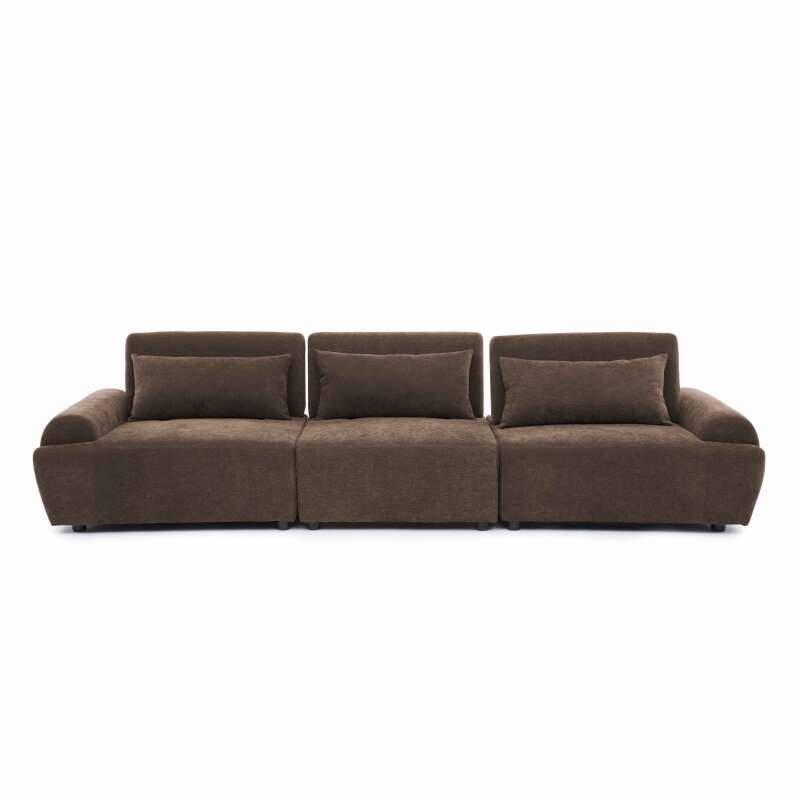 Sofá modular de 3 plazas de tela con cojines (7/9)