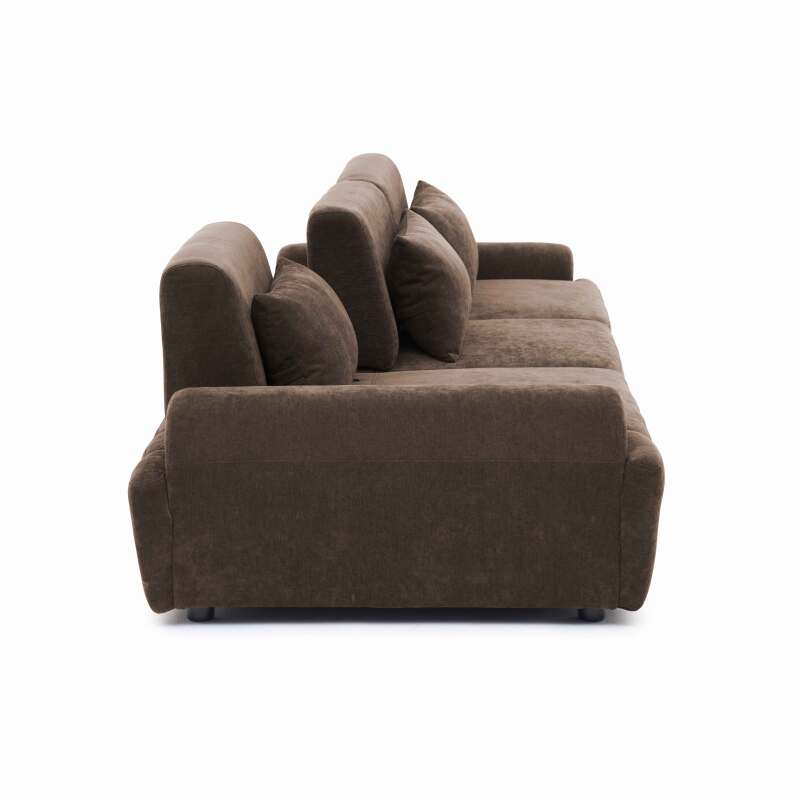 Sofá modular de 3 plazas de tela con cojines