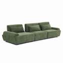Sofá modular de 3 plazas de tela con cojines