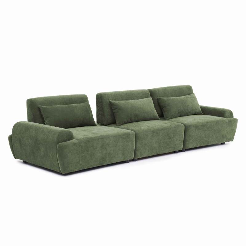 Sofá modular de 3 plazas de tela con cojines (6/8)