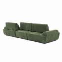 Sofá modular de 3 plazas de tela con cojines