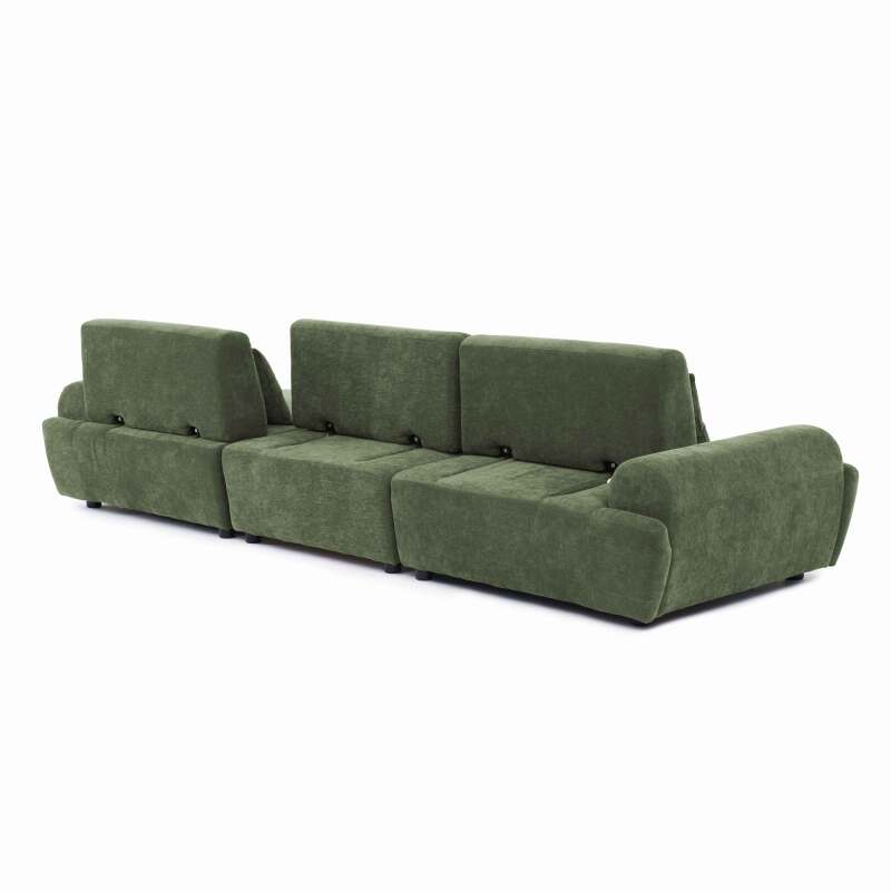Sofá modular de 3 plazas de tela con cojines (5/8)