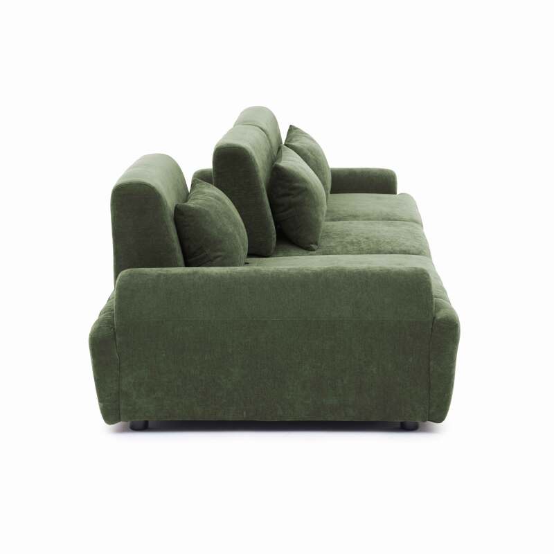 Sofá modular de 3 plazas de tela con cojines