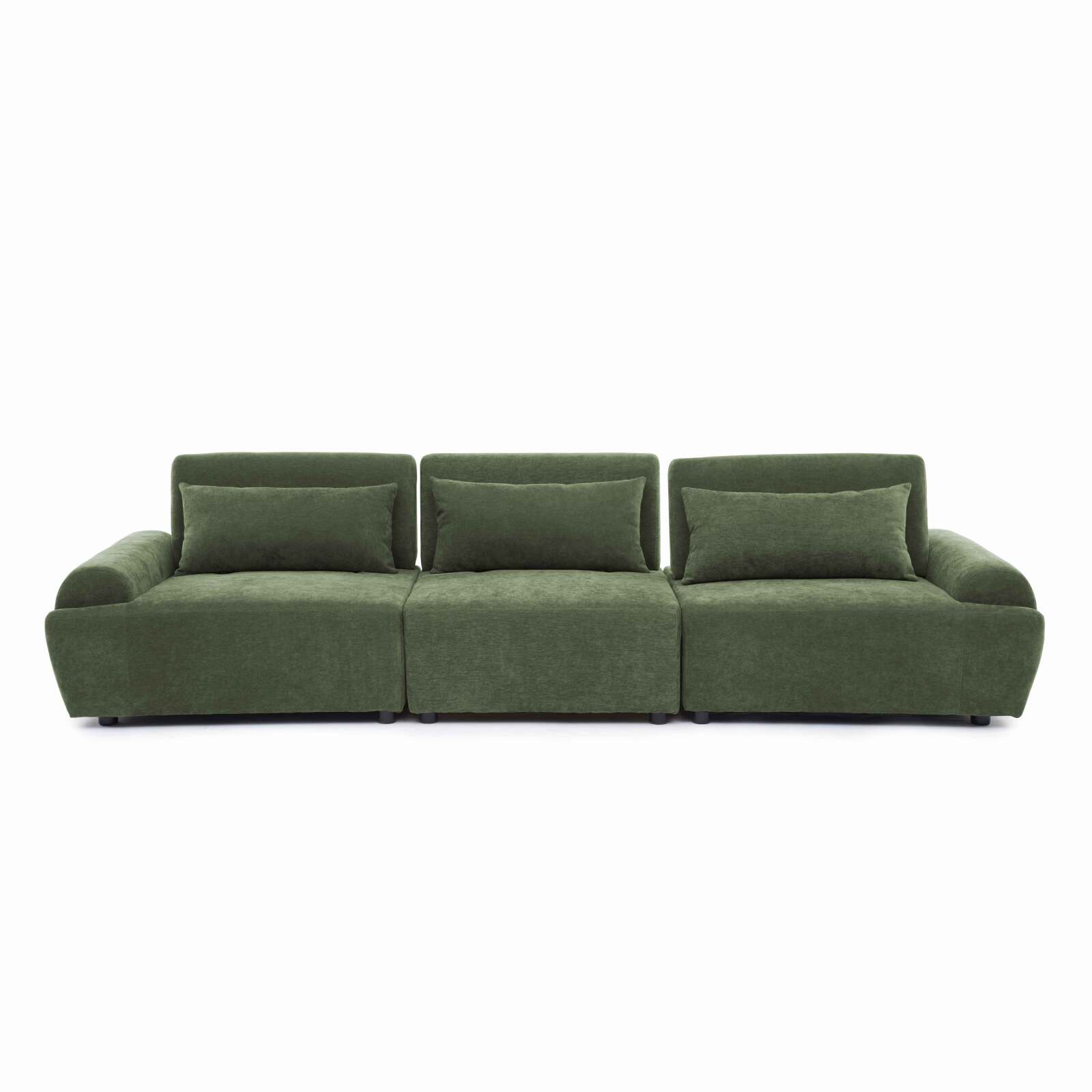 Sofá modular de 3 plazas de tela con cojines