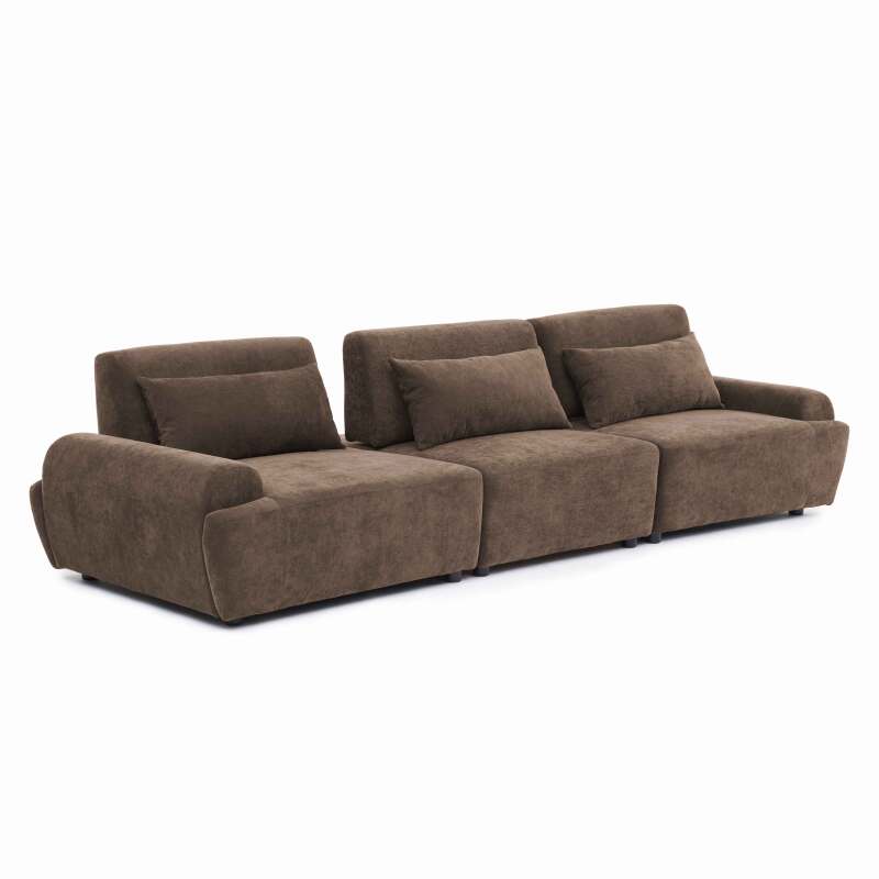 Sofá modular de 3 plazas de tela con cojines (8/9)