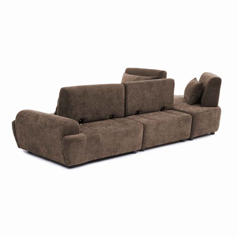 Sofá modular esquinero de 4 plazas de tela con cojines (6/10)