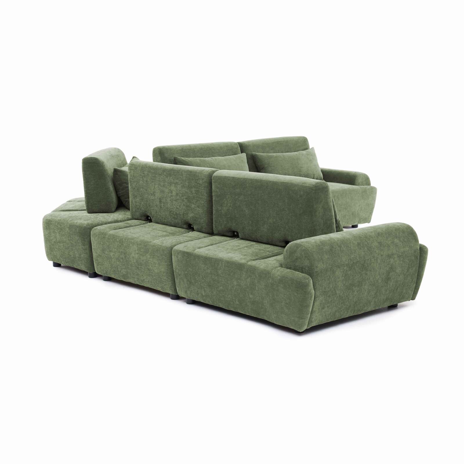 Sofá modular esquinero de 5 plazas de tela con cojines