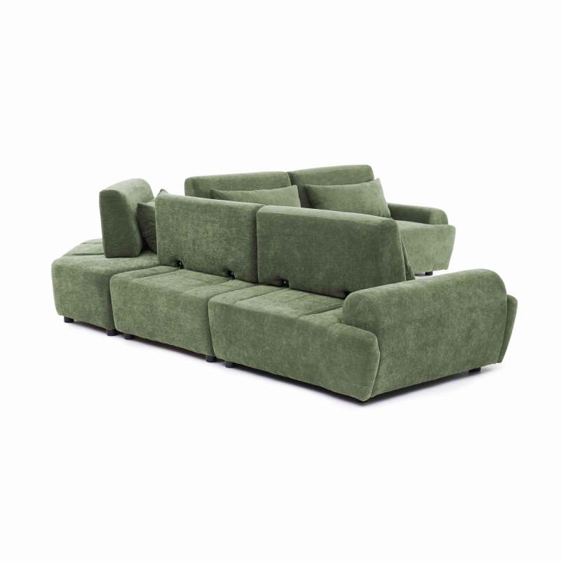 Sofá modular esquinero de 5 plazas de tela con cojines (6/7)