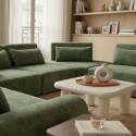 Sofá modular esquinero panorámico de 6 plazas de tela con cojines