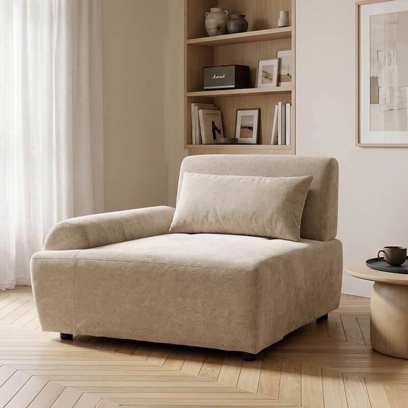 Sillón derecho para sofá modular de tela con cojín
