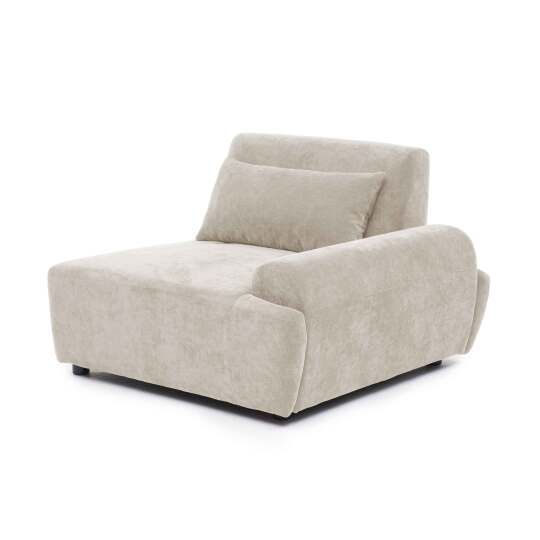 Sillón izquierdo para sofá modular de tela con cojín respaldo ajustable | Oviala