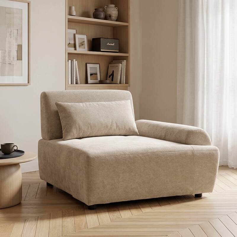 Sillón izquierdo para sofá modular de tela con cojín