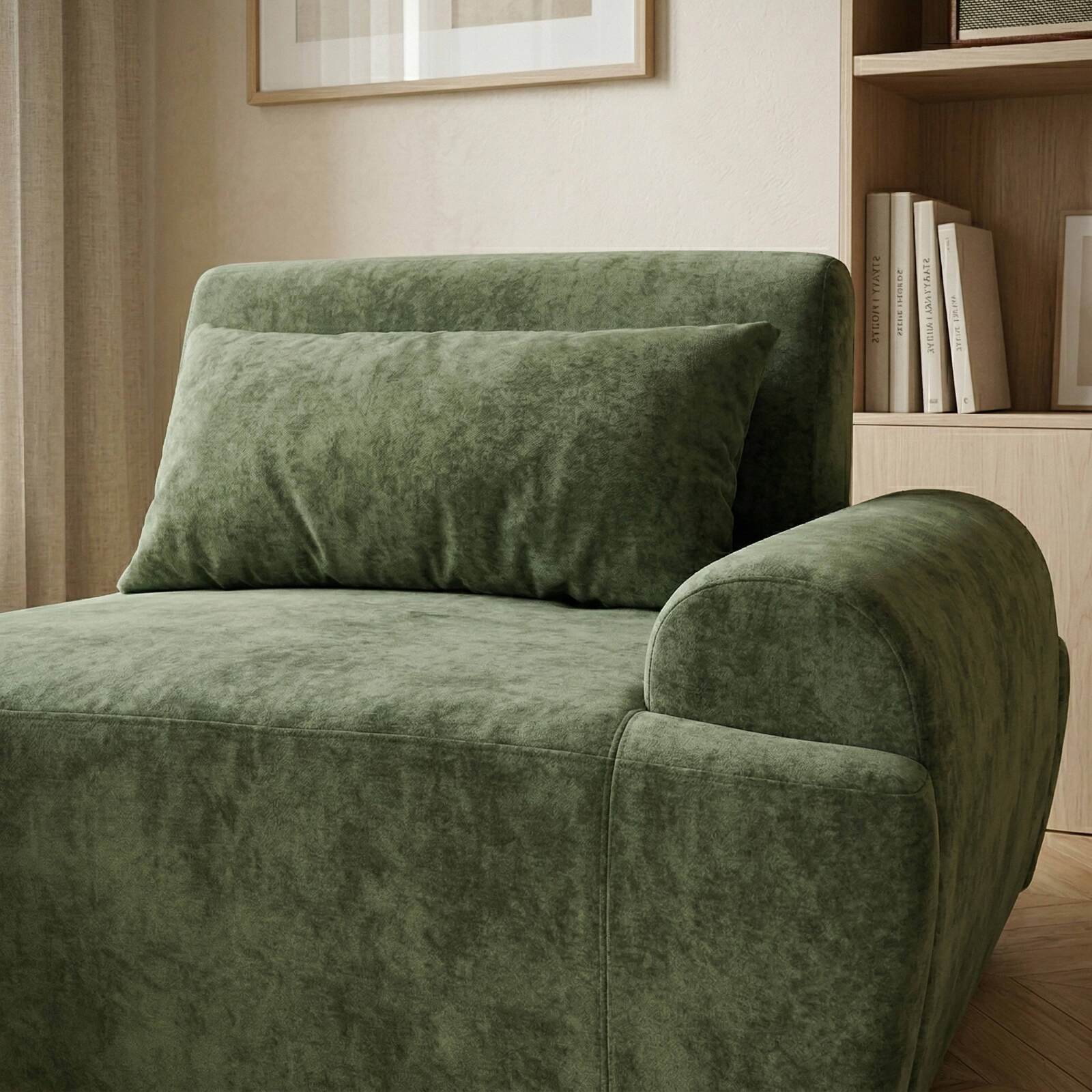 Sillón izquierdo para sofá modular de tela con cojín