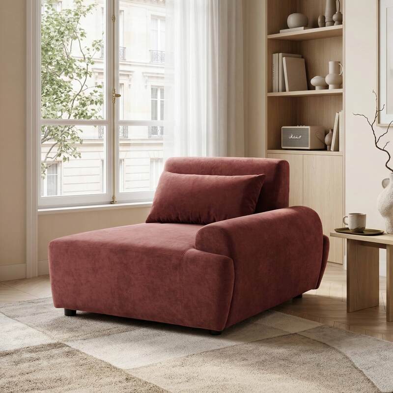 Sillón izquierdo para sofá modular de tela con cojín