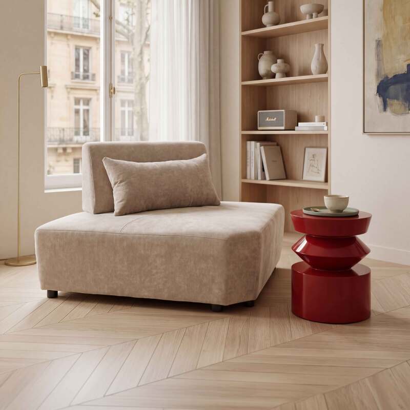 Sillón esquinero de tela para sofá modular con cojín